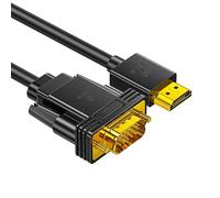 biaze HX60 Câble adaptateur VGA vers HDMI, câble convertisseur HDMI vers VGA 3 m, convertisseur Full HD 1080p SVGA pour bureau, projecteur, HDTV, Raspberry Pi, Roku, Xbox, etc