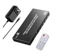 Biaze KVM20 Commutateur HDMI 4 x 1 4 K Sortie 4 en 1 avec télécommande et bloc d'alimentation Ultra HD 1080P/3D/4K @ 30 Hz, 4 modes d'écran partagé pour PS5, Fire TV et moniteurs, 4 entrées 1 sortie