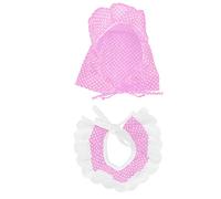 Bib de Compagnie et Jeu de Chapeau Gavigain Rose Polka Dot, Tissu Respirant, Facile à Porter, pour Les Chiens et Les propriétaires d'animaux, Un Joli Costume de séance Photo, des (S)