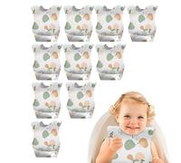 Bib de voyage, Bibs, Ensemble de receveur de nourriture pour les tout-petits de 10, Babbs de bébé réglables pour dentition et imperméable bandana bandana catcher pour filles garçons, Fruit, Se