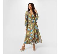 Biba Printed Wrap Dress Leopard Floral 10 (S) Female