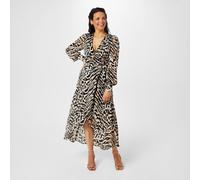 Biba Printed Wrap Dress Lurex animal 12 (M) Female