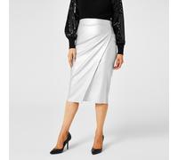 Biba Pu Midi Skirt Argent 8 (XS) Female
