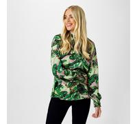 Biba Ruffle Collar Blouse Feuille de bananier Imp. 14 (L) Female