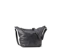 BIBA Sac à Main pour Femme de Cuir Véritable, Sac à Bandoulière Leather Utah Cream Out UTC2LO, Manche Bandoulière, Fermeture Zippée, Cuir de Bovin Légitime, Couleur Noir