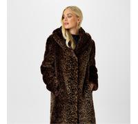 Biba Women's Archive Faux Fur Leopard Long Sleeve Mid-Length Coat Léopard 8 (XS) Female