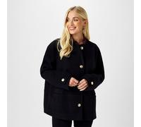 Biba Women's Scarf Long Sleeve Button Overcoat Noir 16 (XL) Female