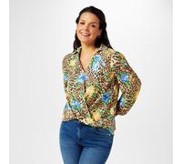 Biba Wrap Front Shirt Leopard Floral 8 (XS) Female