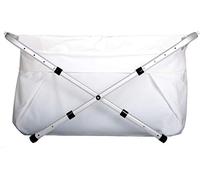 Bibabad Baignoire pliable pour bébé - Baignoire antidérapante et portable pour douche - Convient aux enfants de 1 à 8 ans - Baignoire autoportante - Blanc 70-90 cm
