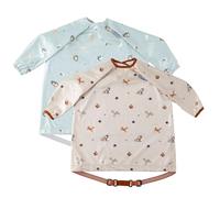 BIBaDO Bavoir à manches longues pour bébés et tout-petits (6 à 36 mois) - Bavoir à LED pour bébé - Facile à nettoyer, doux et imperméable