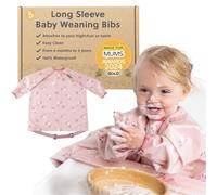 BIBaDO Bavoir à manches longues pour bébés et tout-petits de 6 à 36 ans. Bavoir anti-désordre pour bébé qui se fixe aux chaises hautes, poussettes, tables. 100% imperméable, lavable en machine