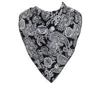 BibblePlus Dignity Bibs Bavoir bandana pour adulte - 4 tailles disponibles (Paisley) (taille 4), noir et blanc, 10 cm