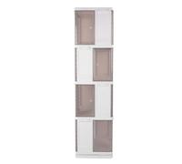Bibeare rotative 360 Espace d'affichage Bibliothèque d'angle de Coin Salon de Rangement Robuste PP Plancher Debout bibliothèque tournante pour Les Petits espaces Salon de (4 Niveaux)