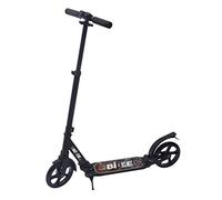 Bibee Pump - Trottinette adulte adolescent grande roue pliable avec béquille et suspension - Hauteur du guidon ajustable et réflecteur arrière sur garde boue