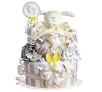 Bibelot/Pamperstorte 1.151 > Cadeau Bébé Fille Garçon Jolie Beigeton/Cadeau de Naissance Baptême Babyshower 100% Handmade/Fabriqué Berlin/Cadeau pour Bébé