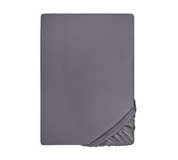 biberna Drap-Housse en Jersey Extensible 0077144 1x 180x200 cm - 200x200 cm, Argent/Gris