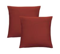 BIBERNA, Lot de 2 housses de coussin en jersey fin (bordeaux, 80x80cm)
