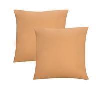 BIBERNA, Lot de 2 housses de coussin en jersey fin (or, 40x40cm)