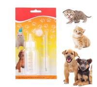 Biberon anti-fuite pour chiot avec brosse de nettoyage pour tétons Petit | Kit de biberon de lait d'allaitement pour chiot, furet, raton laveur, hamster, mini chat, pour voyage, camping, pique-nique