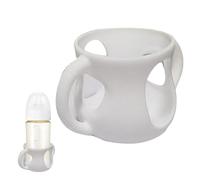 Biberon antidérapant : manchon souple, poignée intégrée, coque en silicone absorbant les chocs, protection complète du biberon en verre pendant l'allaitement ou les voyages quotidiens