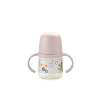 Biberon avec anses et bec silicone a walk in the park +6m rose TU