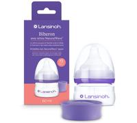Lansinoh - Biberon PP NaturalWave® 60 ml - Nouveau Né - Tétine débit très lent XS - Sans BPA - Débit adapté - Allaitement mixte - Dès 0 mois