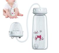 Biberon Bébé 240 Ml Mains Libres - Biberon Anti-Colique En Silicone Avec Système D‘Alimentation À Paille, Débit Réglable Et Rapide | Conception Large Ouverture Pour Nettoyage Facile