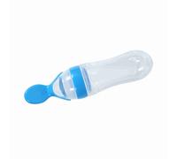 biberon biberon Biberon pour bébé, 1Pc 90mL Biberon en Silicone pour bébé avec Cuillère Aliments Frais Céréales Squeeze Feeder Biberon en Silicone pour bébé (Bleu)
