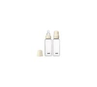 Biberon BIBS Pack de 2 270 ml silicone anti-colique débit moyen Ivoire