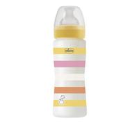 Biberon Bien-Être Débit Rapide, Tétine Physio en Silicone Souple et Doux, Système Anti-Colique, Réduit les Régurgitations et L'Irritabilité, Biberon en Plastique de 330 ml, 4 Mois et plus, Orange