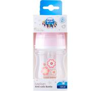 Biberon Canpol Easystart Newborn Baby avec système anti-collision, fleurs roses 120ml