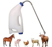 Biberon en plastique pour animaux de la ferme - Distributeur d'auto-alimentation pour veaux, oies, cochons, taureaux, moutons, volailles - Idéal pour l'eau, les médicaments et le lait