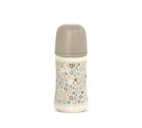 Suavinex, Biberon 270 ml, avec Tétine Symétrique SX Pro en Silicone et Valve Anti-Colique, Débit Moyen (M), pour Liquides de Densité Moyenne, Lait, Jus ou Eau, Bébés +3 Mois, Wonderland Beige Floral