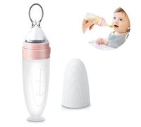 Biberon En Silicone Avec Cuillère, Capacité 90 Ml, Ventouse, Sans Bpa, Pour Bébés De Plus De 6 Mois, Rose