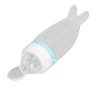Biberon en silicone pour bébé, cuillère amovible facile à nettoyer, couvercle anti-poussière, mangeoire en silicone pour bébé, vert doux pour les nourrissons pour la pâte de légumes