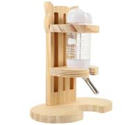 Biberon Hamster Bouteille d'eau pour Hamster avec Support en Bois | Bouteille Verticale Transparente, Plastique et Bois, Niveau Visible, Étanchéité Fiable, pour Petit Animal