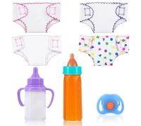 Biberon Magique Biberon à Lait Magique, Accessoires pour Poupées Couches pour Poupées, Biberons Magiques pour Poupées avec Tétine, Baby Bouteille Magique, Ensemble d'alimentation pour Poupée