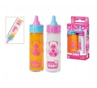 Simba Sleep New Born Baby Bouteille magique avec contenu disparaître 1 x lait et 1 x jus 12 cm 105560011