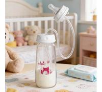 Biberon Mains Libres - 240ML 3 En 1Anti-coliquesÉtanche | Avec Paille Pour Tétine, Débit Rapide Réglable, Anti-Fuites, Portable Pour Bébé 3 Mois Et Plus, Garçons Et Filles