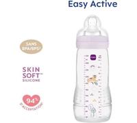 Biberon - MAM BABY - Easy Active - +6 mois - 330 ml - Tétine débit X - Lilas
