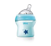 Biberon NaturalFeeling 150ml - Tétine inclinée - flux lent - 0m+ - bleu décoré