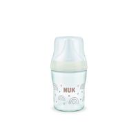 NUK Perfect Match Biberon | 0+ mois | 120 ml | Biberon anti-coliques | Verre | Indicateur de contrôle de température | Arc-en-ciel | Lot de 1