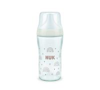 NUK Perfect Match Biberon | 3+ mois | 230 ml | Biberon anti-coliques | Verre | Indicateur de contrôle de température | Arc-en-ciel | Lot de 1