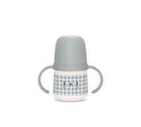 Biberon phosphorescent avec anses et bec silicone night&day +6m gris TU