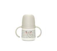 Biberon phosphorescent avec anses et bec silicone night&day +6m vert d'eau TU