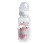 Biberon pour adultes - Flacon en verre avec capuchon, 300 ml, design imprimé, tétine en silicone sans BPA, fourni avec une paille -Love is Sweet
