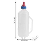 Biberon pour lait d'agneau, biberon pour lait de chèvre, biberon avec poignée, en plastique blanc de qualité supérieure, capacité de 1 L.