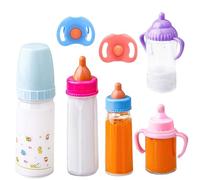 Biberons de poupée avec du lait qui disparaît, ensemble de biberons poupée avec tétines magiques pour poupées avec du lait ou jus qui disparaît, accessoires poupées simulation pour enfant