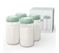 Biberons de Stockage Lait Maternel (Lot de 4) Biberon Ergonomique 300ml Conservation Réfrigérateur Congélateur Sans BPA