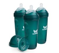 Herobility Double Anti-Colic Baby Bottles - 12 fl oz/340ml - 3-Pack - Dark Green